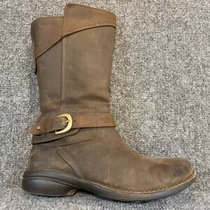 Merrell Womens 7 Captiva Buckle Down Waterproof Brown Leather Mid Calf Boots